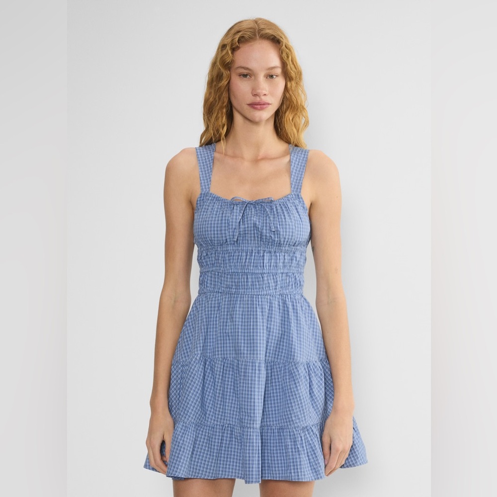 NWT Aritzia Sunday Best Martine dress size small blue check plaid